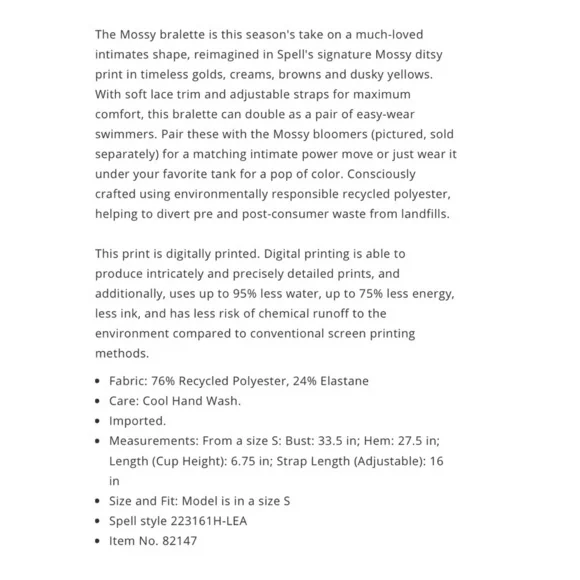 Spell Mossy Bralette Lemonade - Picture 5 of 5